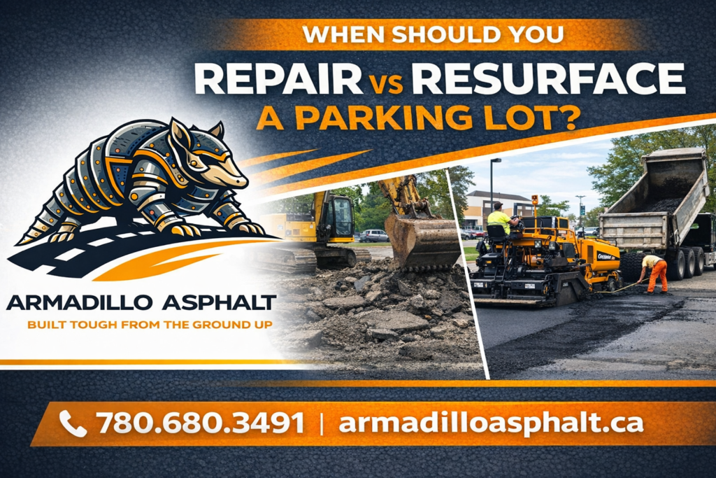 Parking Lot Repair vs Resurfacing in Edmonton​